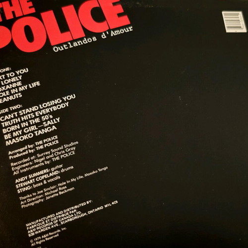 The Police Outlandos d'Amour vinyl used, good condition