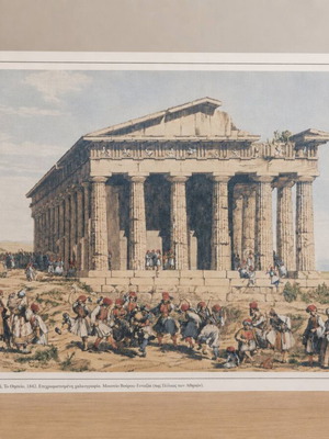 Vintage colored print of Thiseio 1842 used, Andrea Gasparini