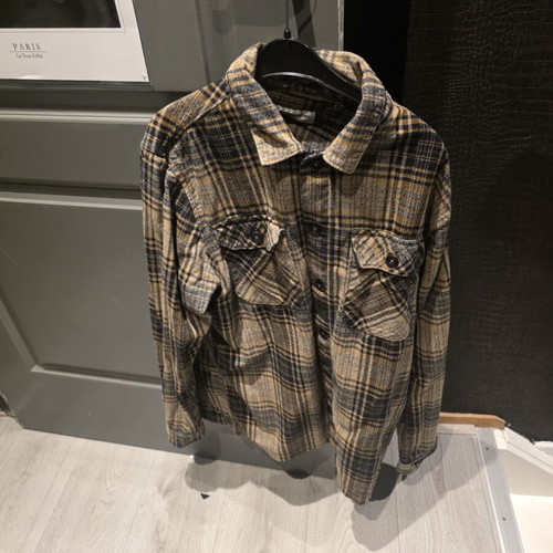 No Excess checked shirt jacket, men's L, brown