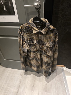No Excess checked shirt jacket, men's L, brown