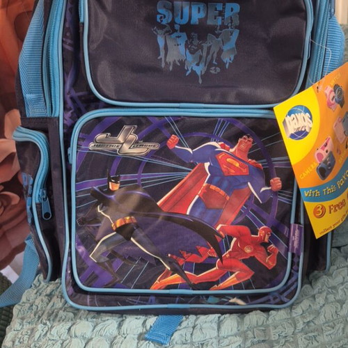 Large Superman Paxos elementary school bag new with collectible card