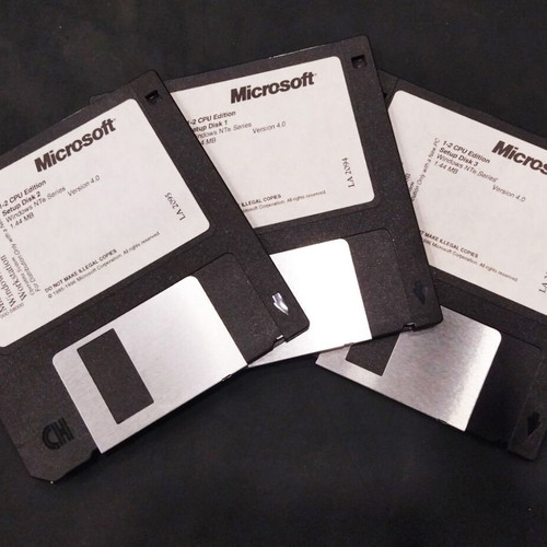 Microsoft Windows NT 4.0 Workstation setup disks used, pack of 3