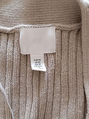 H&M πλεκτή ζακέτα με χοντρή πλέξη σε μπεζ, μέγεθος XS