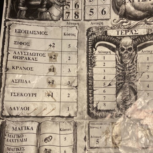 Legend of Zagor three character cards used