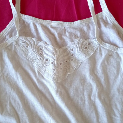 Pack of three women's medium tops used, cotton and lace