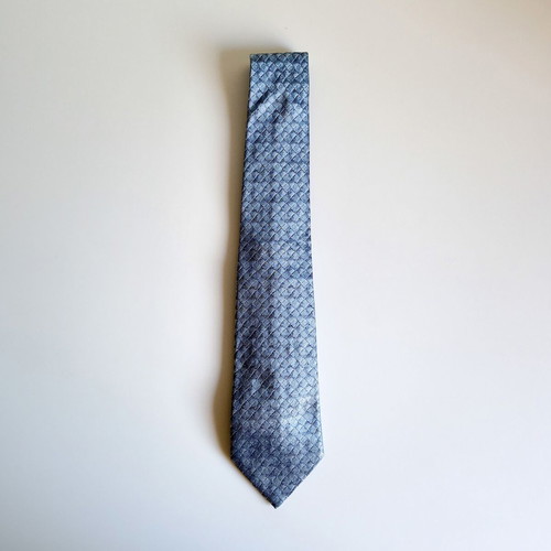 Bottega Veneta tie like new 100% silk intrecciato jacquard turquoise