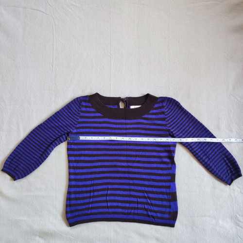Laurèl Striped Knit Blouse size S like new, brown and purple
