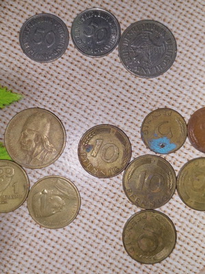 Coin lot used with German marks and Greek drachmas