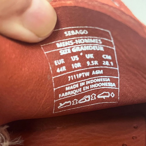 Sebago Docksides orange suede leather shoes size 44 new