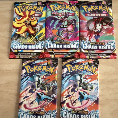 Pokemon Chaos Rising booster packs, sealed, 5 pcs