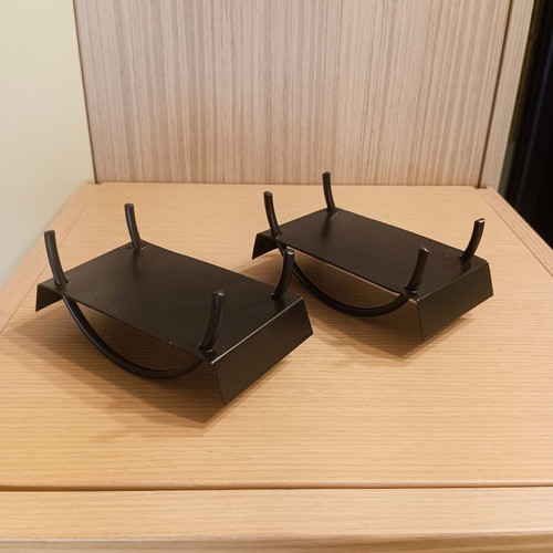Black metal candle holders like new