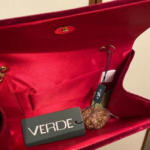 Verde burgundy velvet crossbody bag new with tags