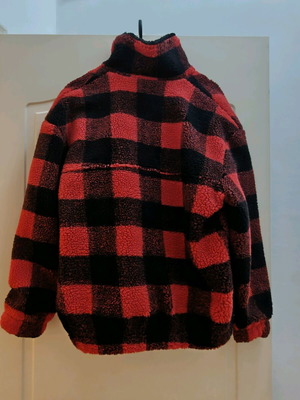 Fleece jacket plaid new, size small