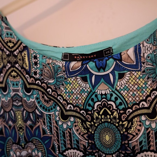 Raxevsky printed dress XS/S like new, turquoise multicolor