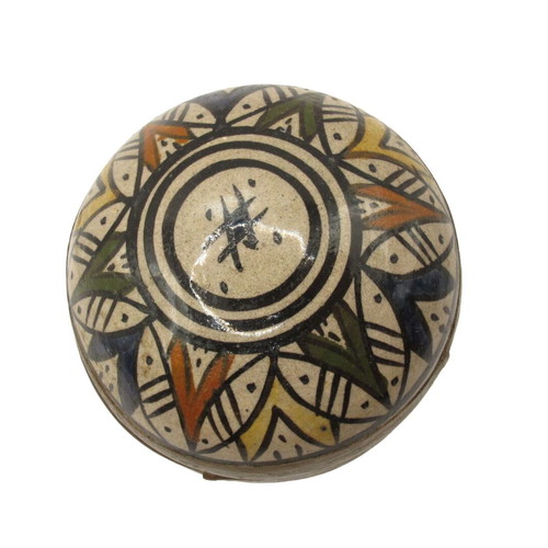 Vintage Moroccan ceramic box with lid like new