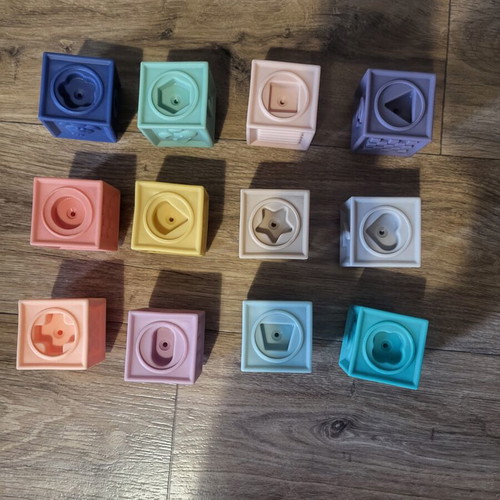 Soft Baby Blocks set of 12 like new with numbers and animals