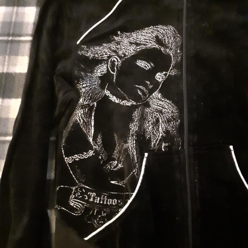Bomber jacket velvet size small like new, black