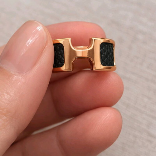 Statement ring gold plated 18K with black inlay, like new