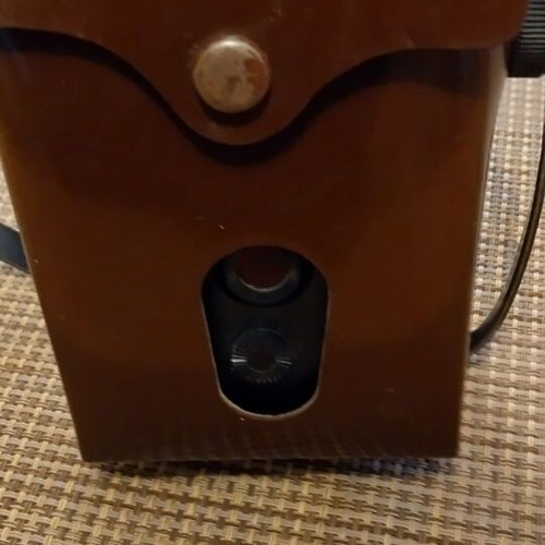 Lubitel 2 camera used with leather case