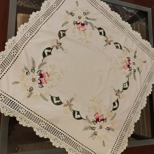 Christmas cotton tablecloth 85x85 new
