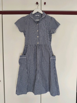 M&S dress small size like new, white and blue