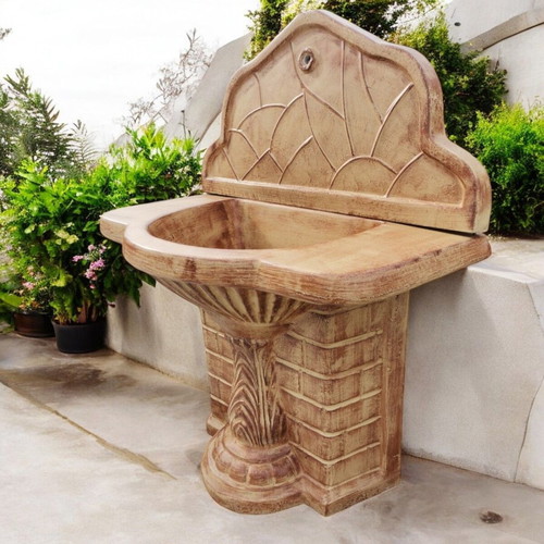 Debora Concrete Garden Fountain Beige and Brown New