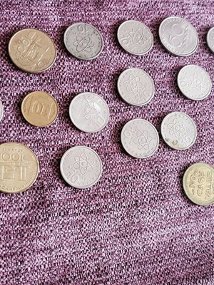 Difference coins used, old Greek and foreign, 71 pieces