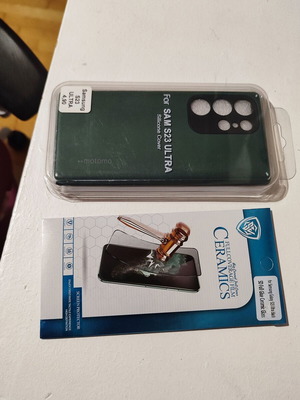 Samsung Galaxy S23 Ultra case and ceramic screen protector set used
