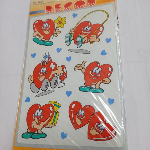 Heart stickers used