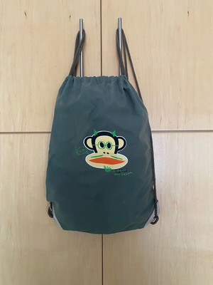 Paul Frank Drawstring Bag like new, olive with Julius the Monkey design