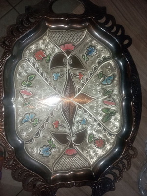 Handmade copper tray from Turkey