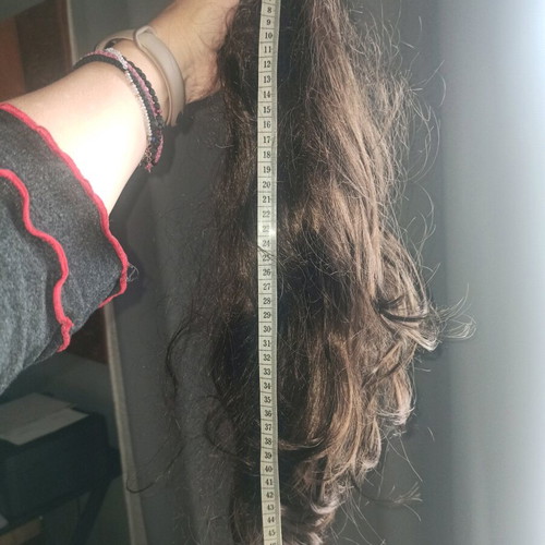 Ponytail clip with synthetic hair like new, brown color