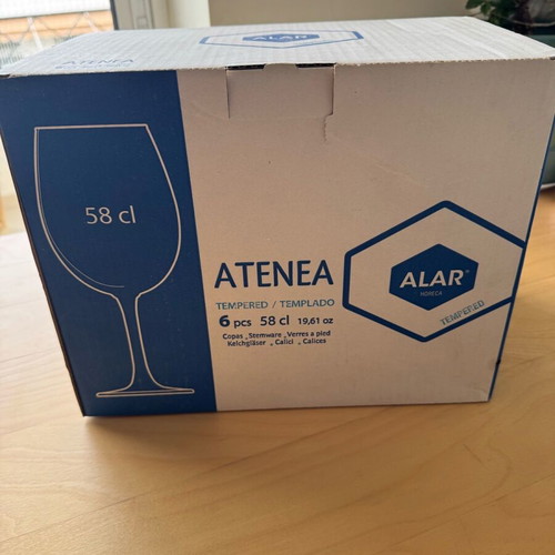 Atenea set of 6 unbreakable 58cl stemmed glasses new