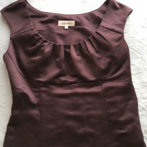 Calvin Klein satin blouse purple extra small like new