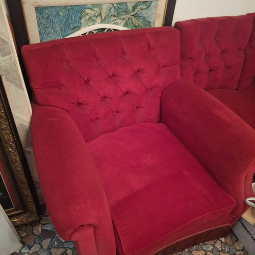 Living room set used with 1 three-seat sofa and 4 armchairs