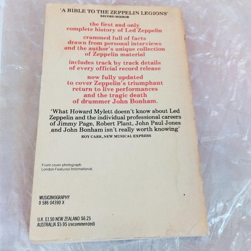Led Zeppelin book used, rare 1982 edition