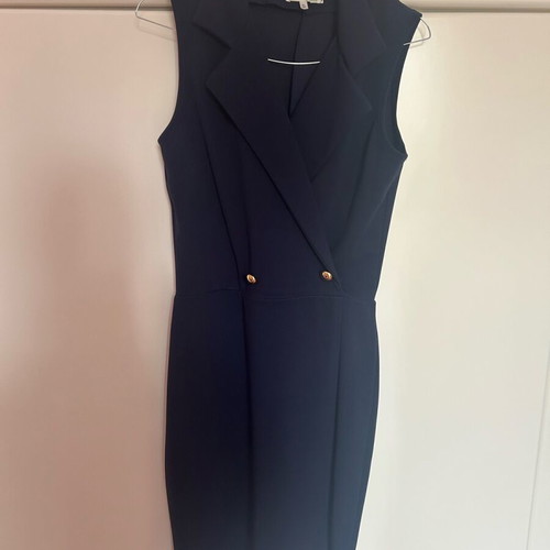 Sleeveless dress like new, blue with decorative buttons, size S