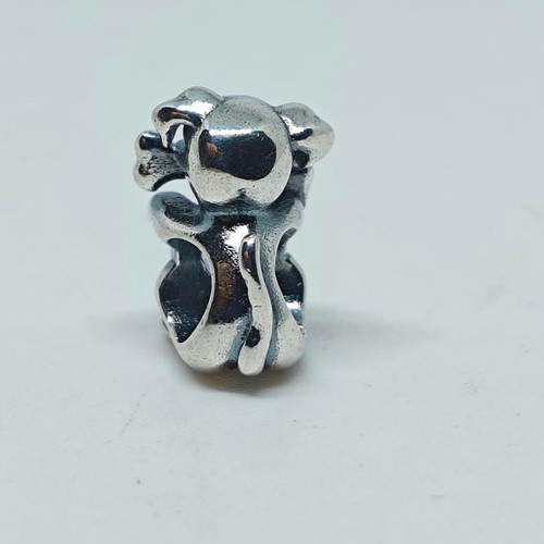 Silver Charm Dog with Pink Crystal Heart S925 like new