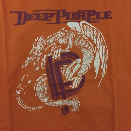 Deep Purple t shirt used, XL, orange