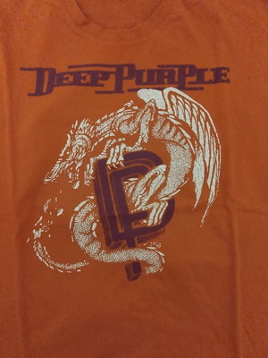 Deep Purple t shirt used, XL, orange