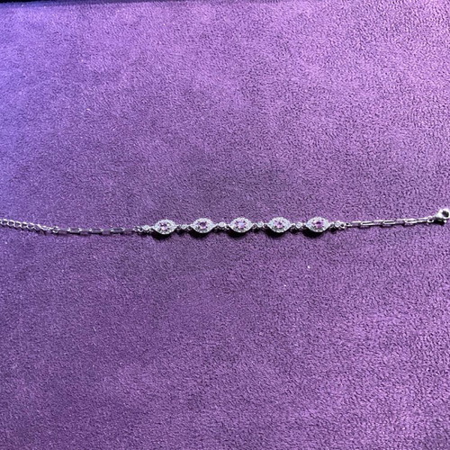 Silver bracelet with natural red sapphires and certificate of authenticity