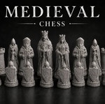 Medieval style chess pieces new