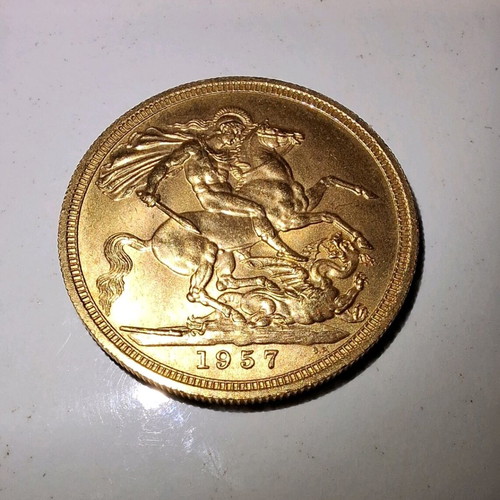 Gold coin 1957 new, 22 carat