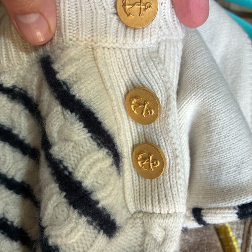 Valentino Garavani 100% cashmere sweater used, white and blue