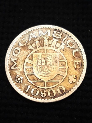 Ασημένιο νόμισμα 10 Escudos Μοζαμβίκης 1955 μεταχειρισμένο