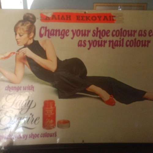 Lady Esquire Instant Shoe Colouring vintage tin advertising sign
