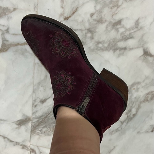 Alpe ankle boots used, genuine leather, bordeaux