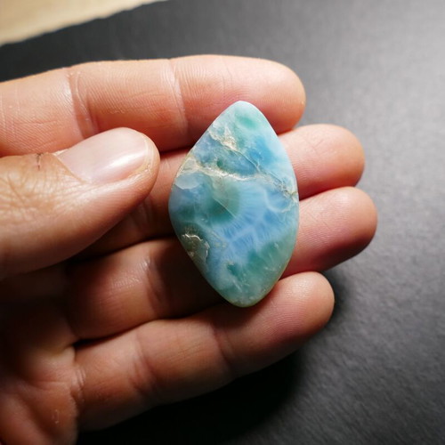 Larimar Cabochon natural stone new from Caribbean 14.1 g