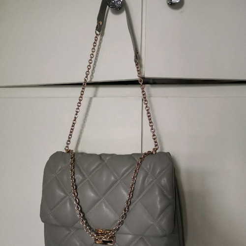 Quilted shoulder bag gray-gold new H&M