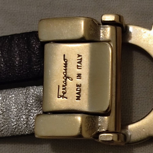 Salvatore Ferragamo double belt size 75 like new, black and gold